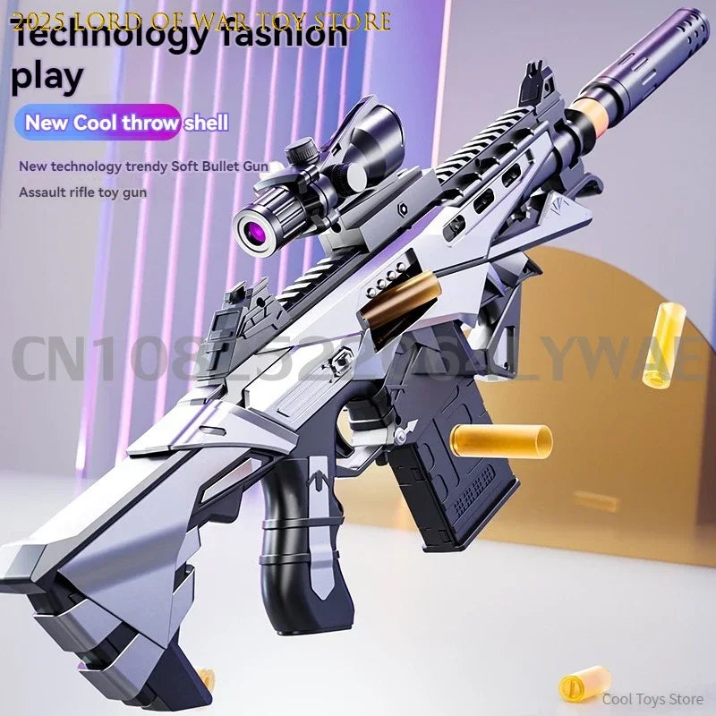Soft Bullet Shell Throwing Toy Guns Manual Loading Airsoft Weapons Military Model for Adults Boys Shooting Games Guns Toys Rifle