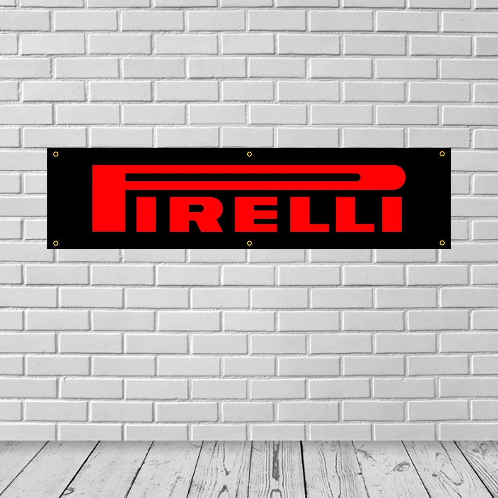 WinBanner 2x8 Fts Pirellis Tyres Flag Polyester Printed Banner Garage or Outdoor For Decoration