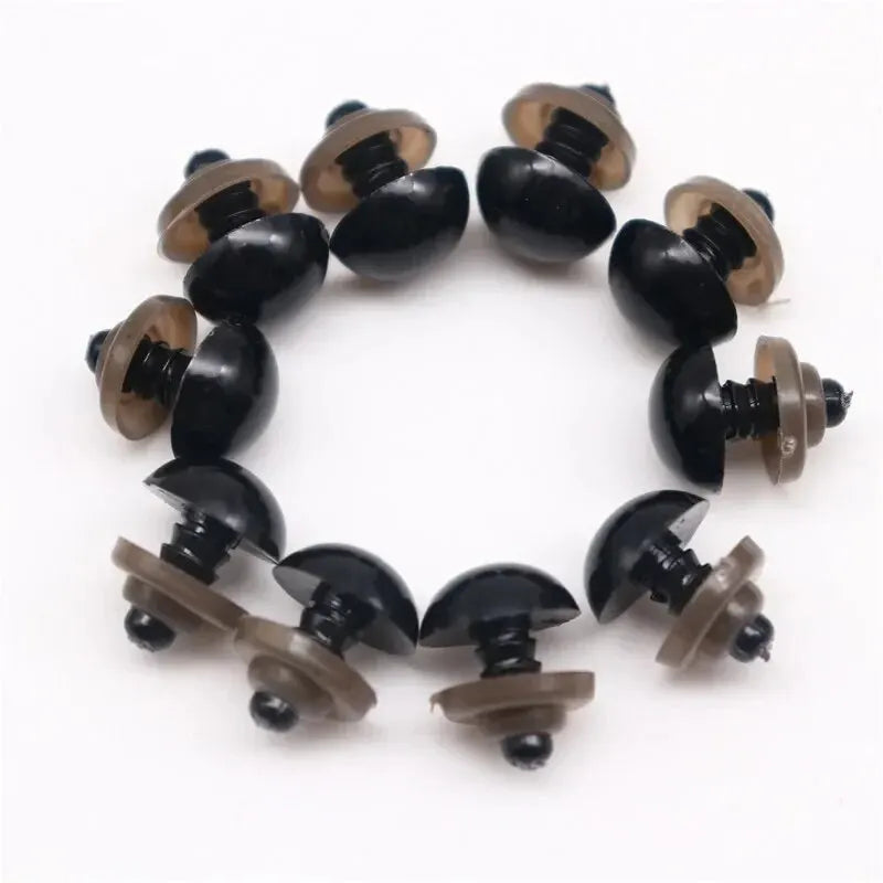 Toys Accessories Plastic Eyes Art Eyes Black Bean Eyes All Black Screw Eyes Plush Doll DIY 100 Eyes