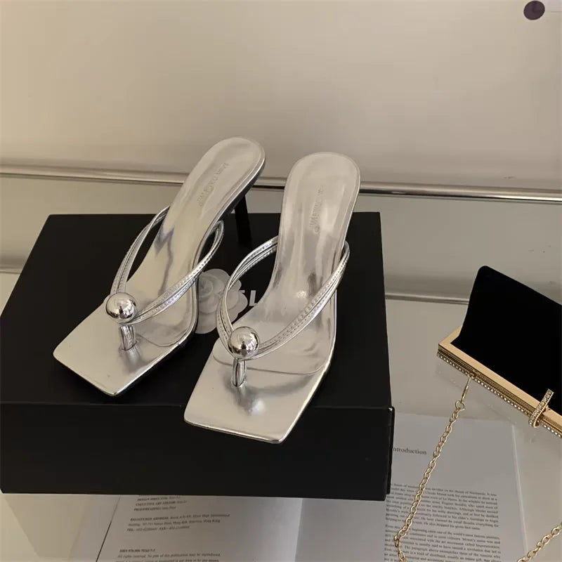 Women High Heels Slippers Designer Heeled Sandals Elegant Shoes Woman Summer 2025 Trend Fashion Fliop Flops Casual Slides Mujer - Belvar