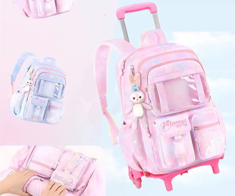 School Rolling backpack Bags school wheeled backpack for girls  kids School trolley bag for girls school bag wheels for girls