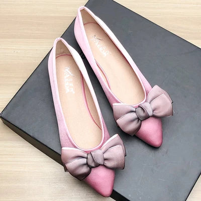 Shoes for Women Flat Heels Pointed Flat Shoes Black Flats for Women Dressy Comfort Silk Bow Size 33-43 Nice Quality Basic Shoes