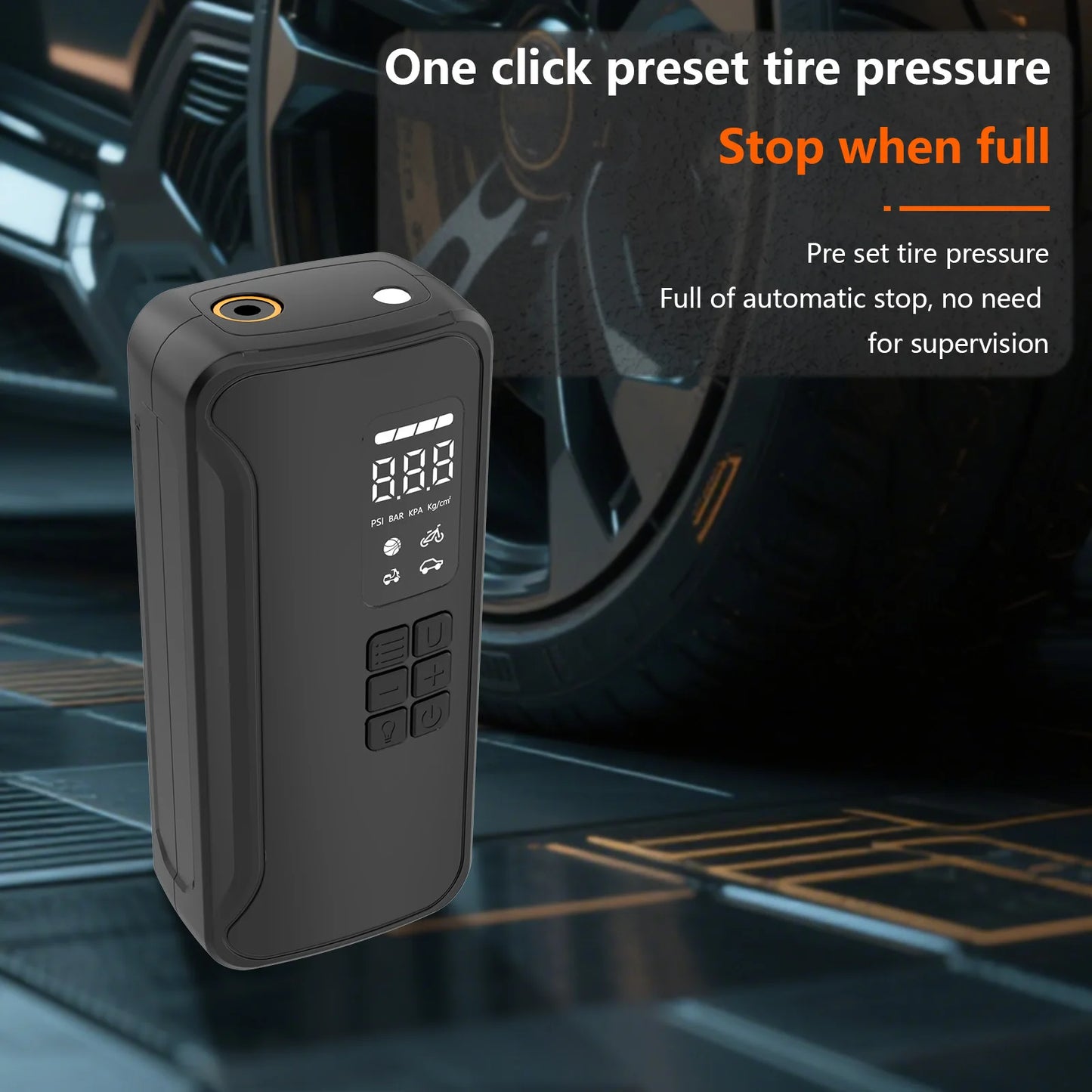 Wireless Air Pump 150psi Touch Screen Portable Electric Tire Inflator For Car Bicycle Motorcycle Mini Air Compressor Injector