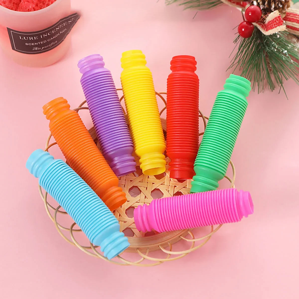10-30PCS Colorful Telescopic Tubes Fidget Toys Plastic Sensory Pop Tubes Stress Relief Toys Adults Decompression Kids Toys Gifts