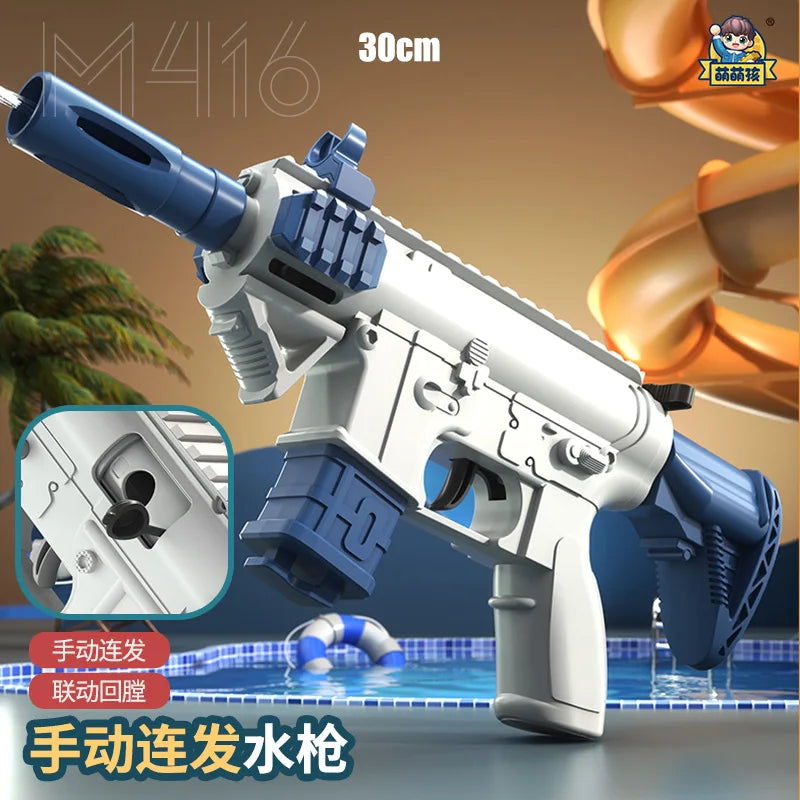 2024 New Summer Water Gun non Electric Pistol High-pressure Full Automatic Shooting Water Beach Toy Gun For kid Children  Adult