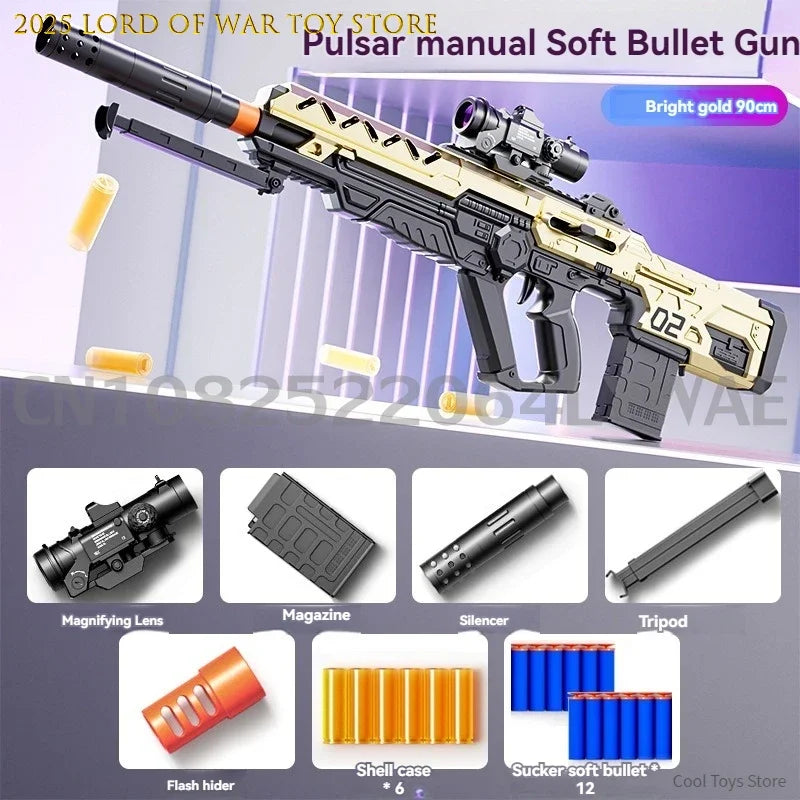Soft Bullet Shell Throwing Toy Guns Manual Loading Airsoft Weapons Military Model for Adults Boys Shooting Games Guns Toys Rifle