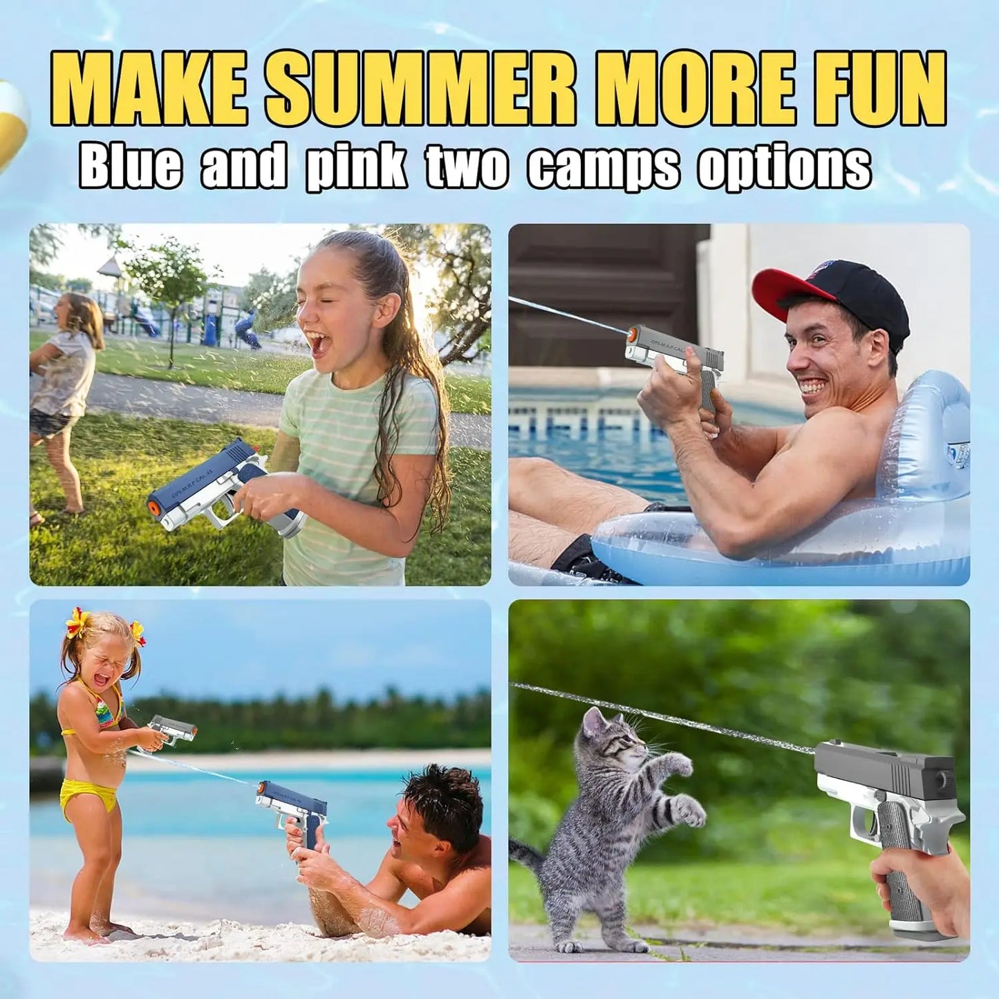 Summer Water Gun non Electric Pistol High-pressure Full Automatic Shooting Water Beach Toy Gun For kid Children Boys Girls Adult
