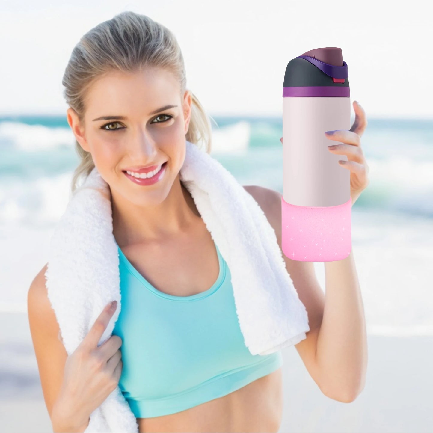 Silicone Water Bottle Boot For Owala 24oz 32oz Anti-Slip Protective Sleeve Bottom Bumper Protector Twist And Flip