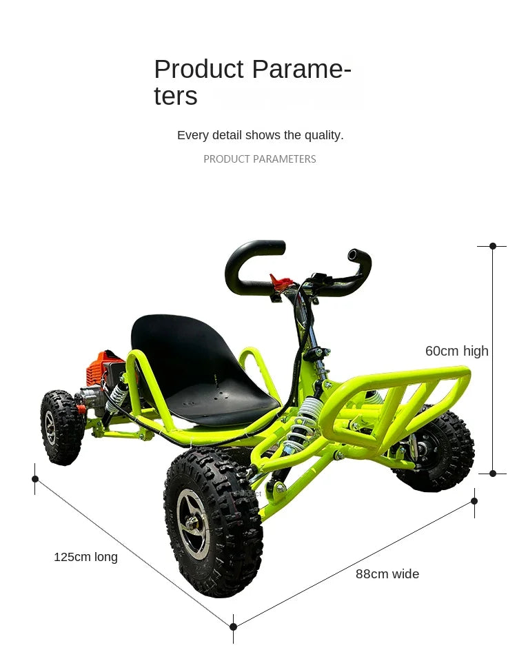 SRJOIN Off-road kart sports kart gasoline-powered mini vehicle suitable adults children track-ready small car drift adaptable