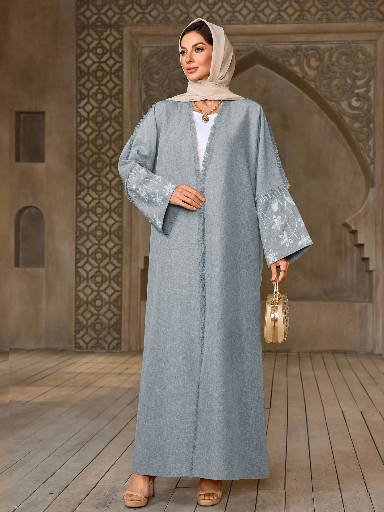UNI Ramadan Eid Taseel Abaya Dubai Luxury Muslim Kimono Dress Kebaya Open Abayas For Women Marocain Robe Femme Musulmane