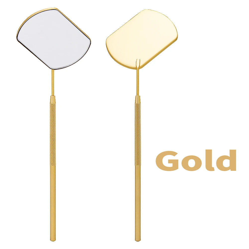 1 Pcs Grafting Eyelash Extensions Checking Mirror Stainless Steel Material Hand Held Makeup Tools Supplier