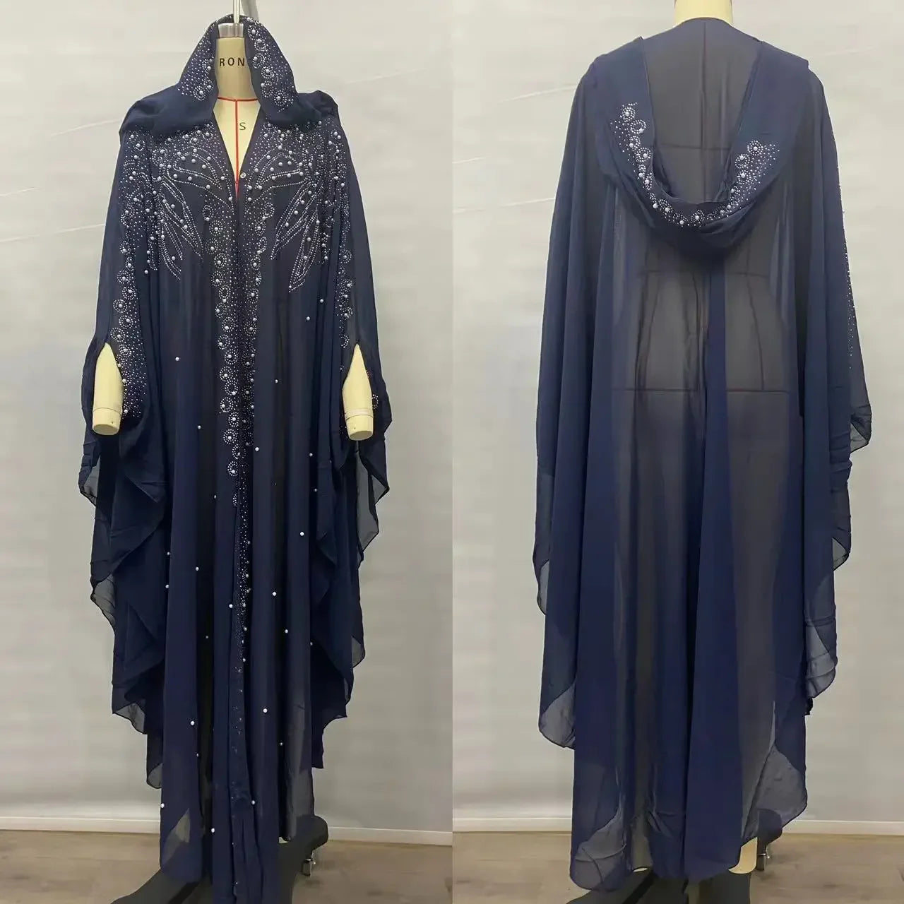 Thin Hooded Cloak Women Clothing Cape Dress Fashion Clothes Vintage Streetwear Ponchos Coats Jackets Bling Diamond Party