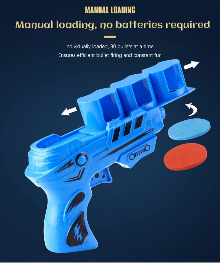 Soft Bullet Toy Gun Children's Flying Gun Toy Safety EVA Soft Bullet Foam Disc Launcher Gun Parent-Child Interaction Games Toys