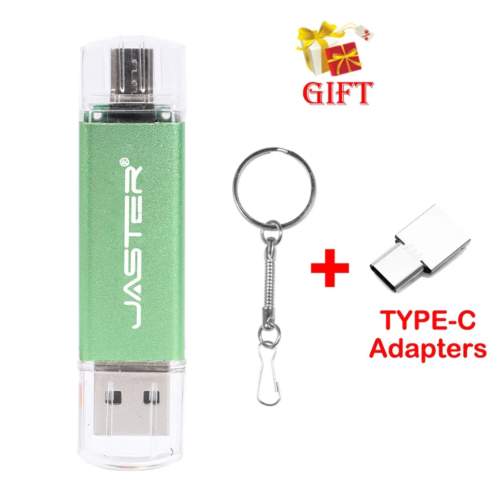 3 In 1 USB Flash Drives 64GB Free TYPE-C Adapters Gifts Pen drive 32GB Black OTG Memory Stick 16GB Key Chain Pendrive 8GB U Disk
