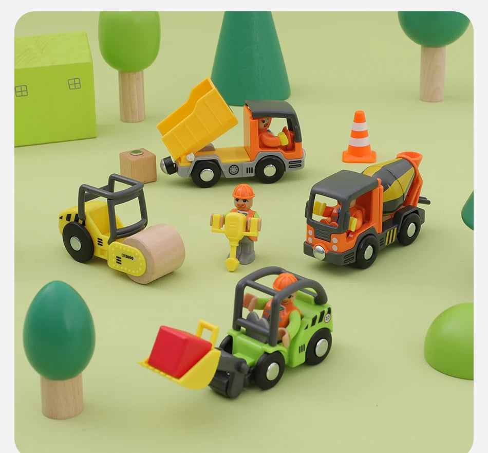 Variety Of Optional Track Magnetic Cars Multi-Purpose Vehicles Compatible Brand Wooden Scene Track Car Toys Children's Gifts W09