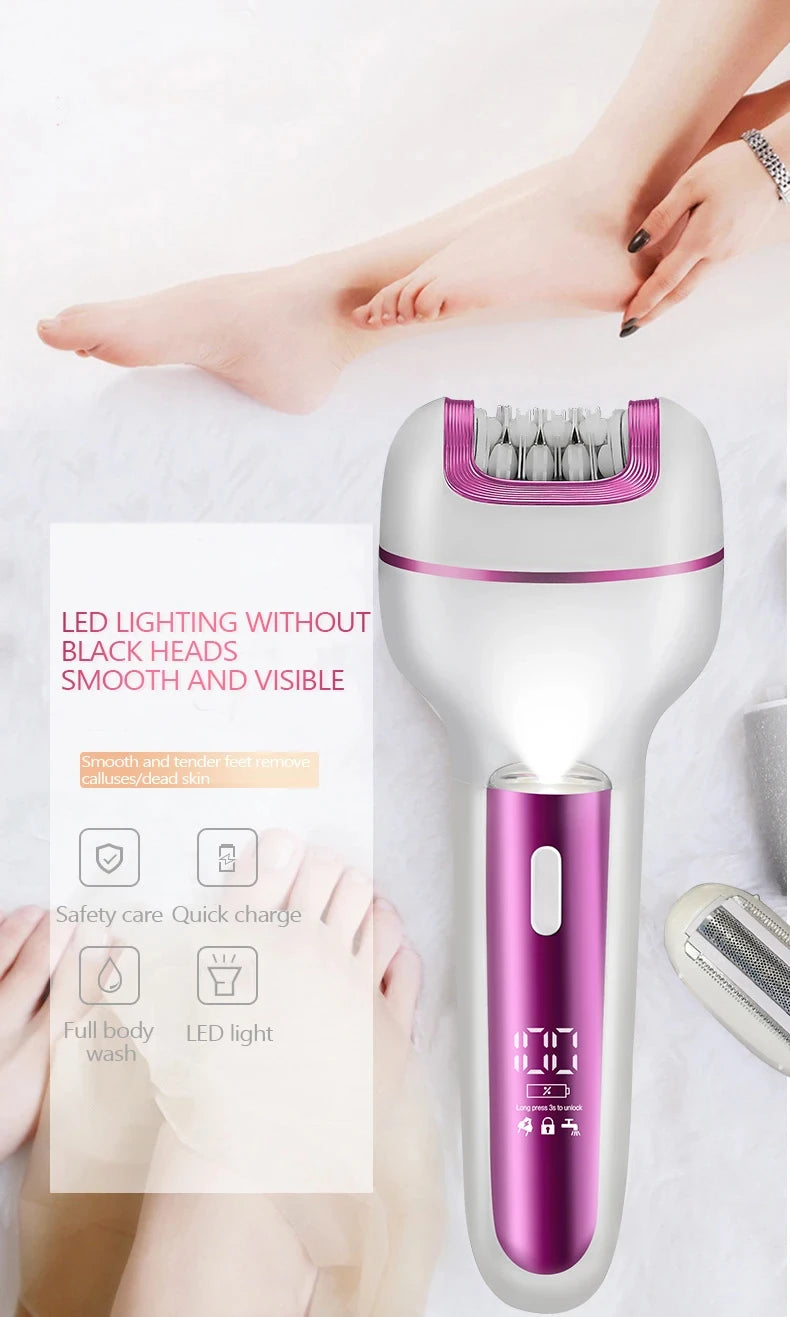 3in1 Rechargeable Women Epilator For Face Body Electric Shaver Female Hair Removal Bikini Trimmer Leg Lady Shaver Callus Remover