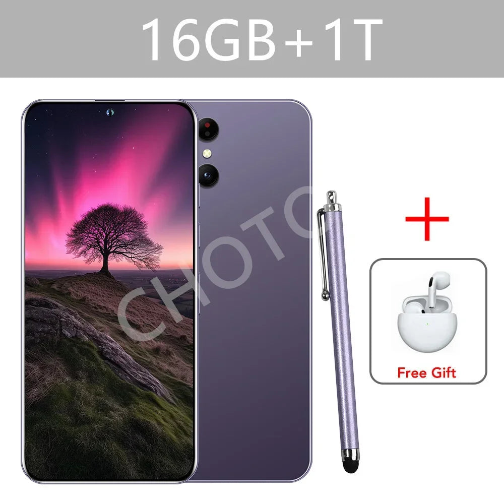 2025 Cellphones S+ 24 Ultra Original 5G Smartphone 7.3HD Dual SIM Cell Phone 7800mAh Android 14 Global Version Mobile Phones