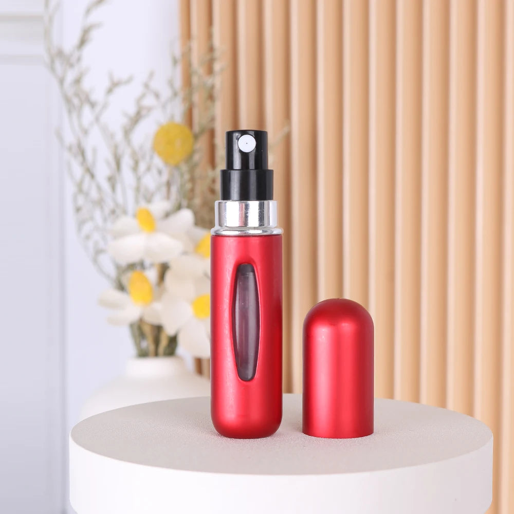 1pc Trial Size 5ml Aluminum Perfume Bottle Bottom Easy Pump Refill Perfume Spray Bottle Mini Lightweight Travel Essential