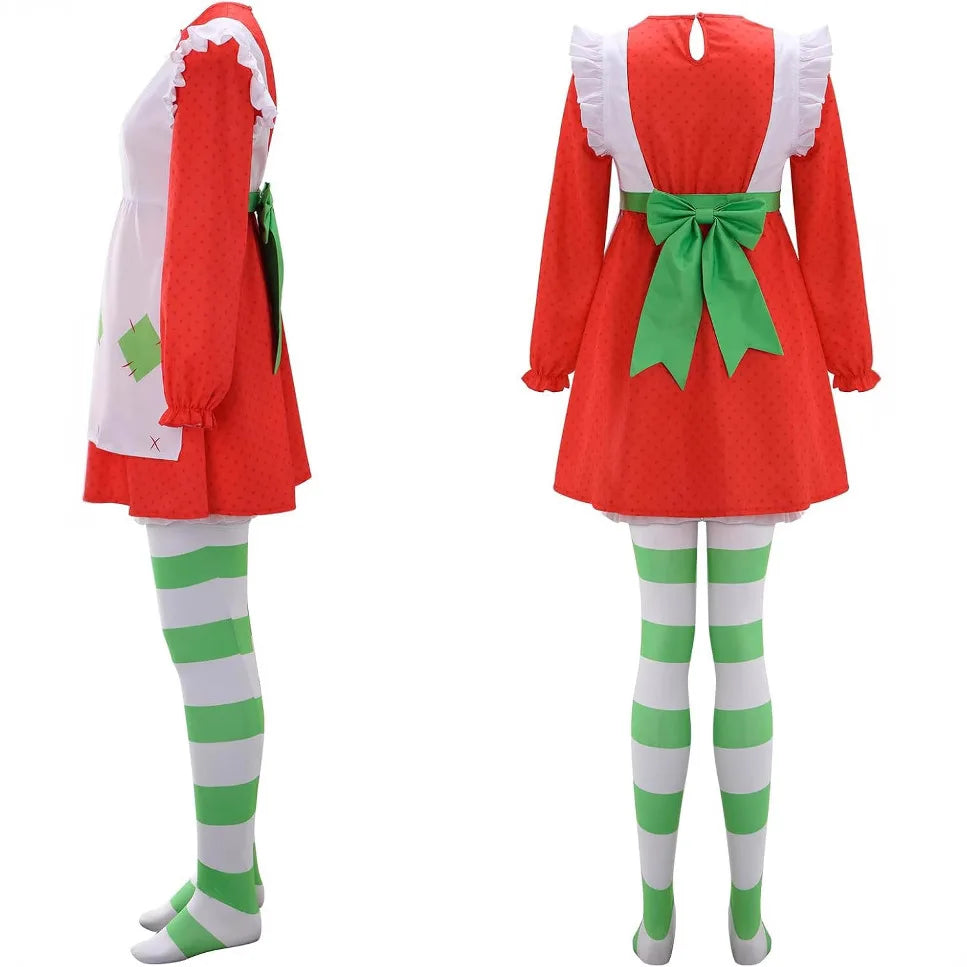 Strawberry Shortcake Cosplay Costume 1980 Classic Suit Women The World of Strawberry Shortcake Halloween Fancy Dress