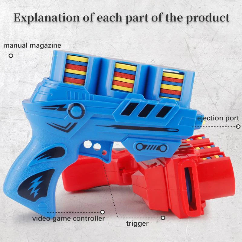 Soft Bullet Toy Gun Children's Flying Gun Toy Safety EVA Soft Bullet Foam Disc Launcher Gun Parent-Child Interaction Games Toys