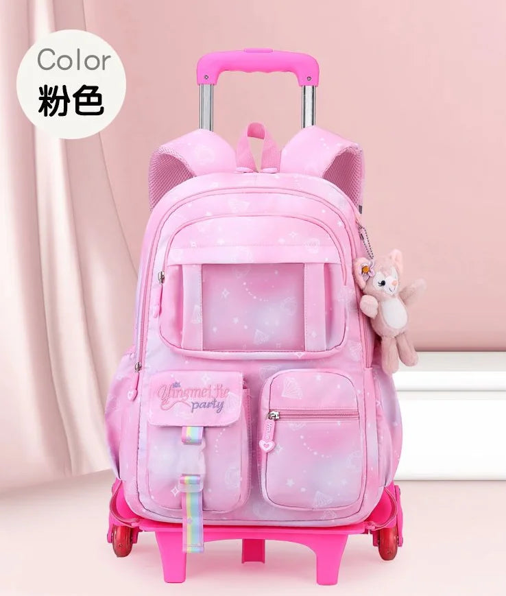 School Rolling backpack Bags school wheeled backpack for girls  kids School trolley bag for girls school bag wheels for girls