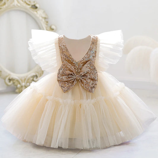 Toddler 1st Birthday Dress For Baby Girl Clothes Sequin Baptism Princess Tutu Dress Girls Dresses Party Costume 0-5 Year