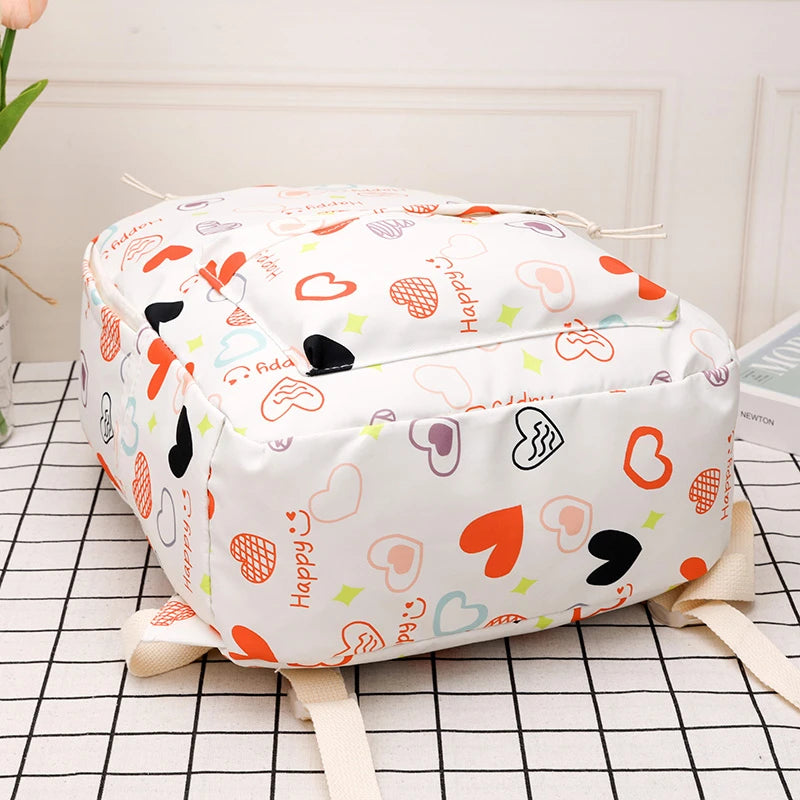 Waterproof Nylon Book Bag Teenage Large Capacity College Backpack Fashion Students School Bag Cute Travel Backbag College Bag