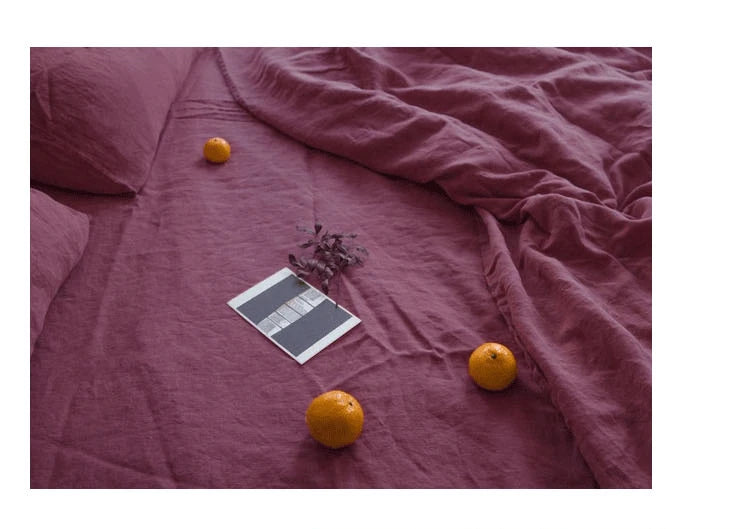 Washed Linen Bed Sheets, Natural Linen Bed Sheets, 1-Piece Set, Breathable and Super Soft Bedding (Excluding Pillowcases)