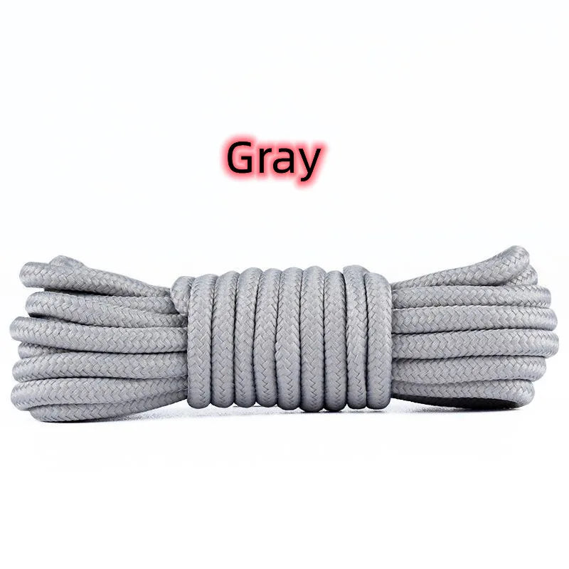 2pcs/ Pair Round Solid Polyester Black Brown Shoelaces For Marten Boot Women Men Outdoor Hiking Boots Sports Shoes Lace Strings
