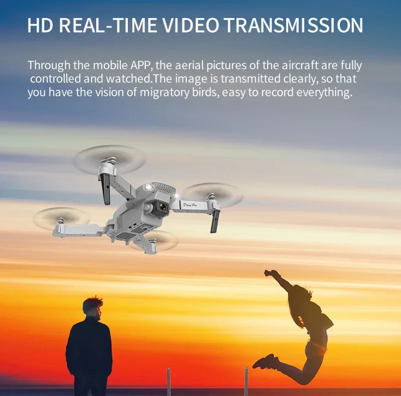 2023 E88 Pro WIFI FPV Drone Wide Angle HD 4K Camera Quadcopter Height Hold RC Foldable Dron Toys Gift