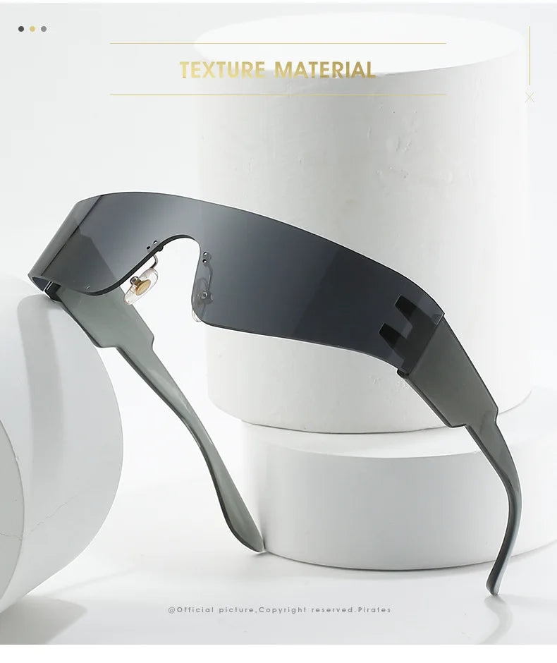 2000S Aesthetic Y2K Sunglasses Men One Piece Sports Sun Glasses Women Vintage Wrap Around Shades Fashion Punk Goggle Eyewear
