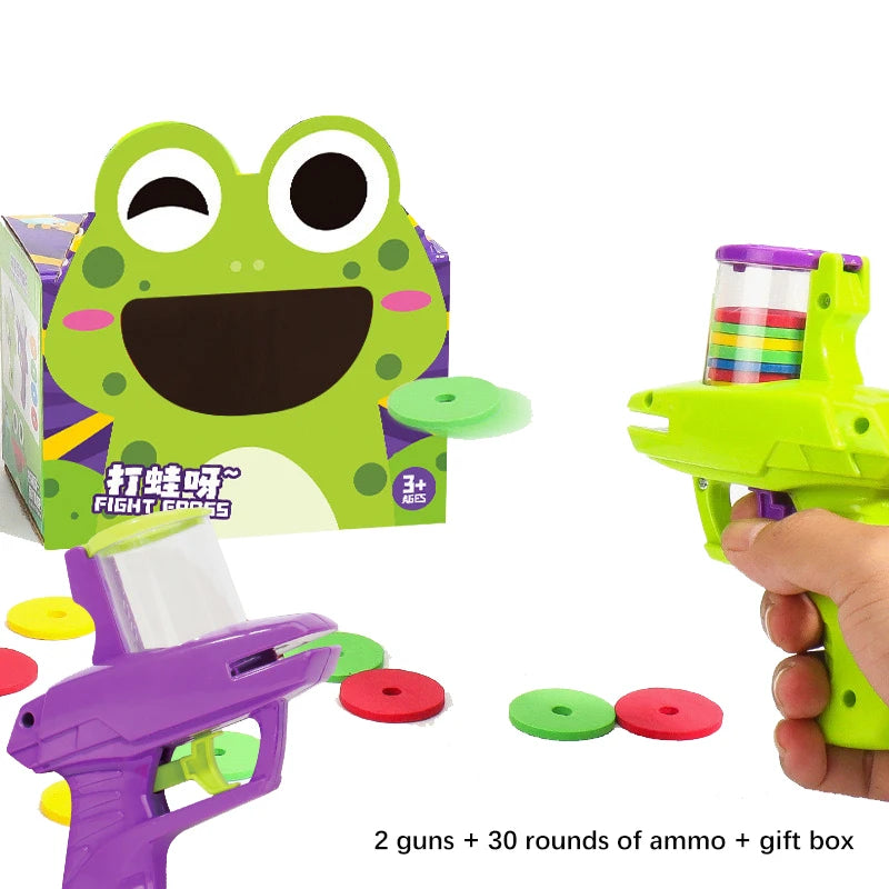 Soft Bullet Toy Gun Children's Flying Gun Toy Safety EVA Soft Bullet Foam Disc Launcher Gun Parent-Child Interaction Games Toys
