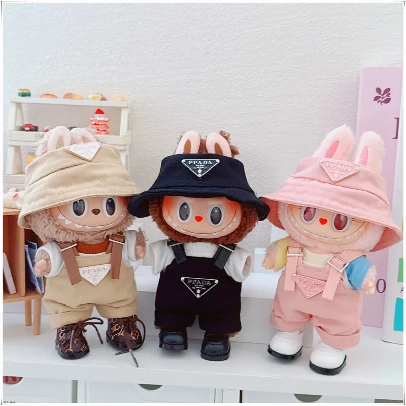 For 17cm Labubus Mini Doll Clothes Outfit Hat Clothes Shoes Labubu II Doll Accessories Cultivate Sitting Party Game Toys - Belvar