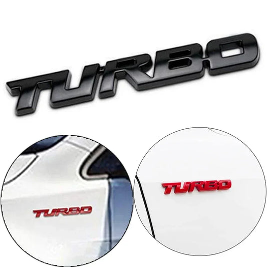 Turbo car alloy sticker 3D Metal Letter Pattern Car Emblem Car Motorcycle  Decal Decor Car Body Rear Tailgate 3D Car Stickers