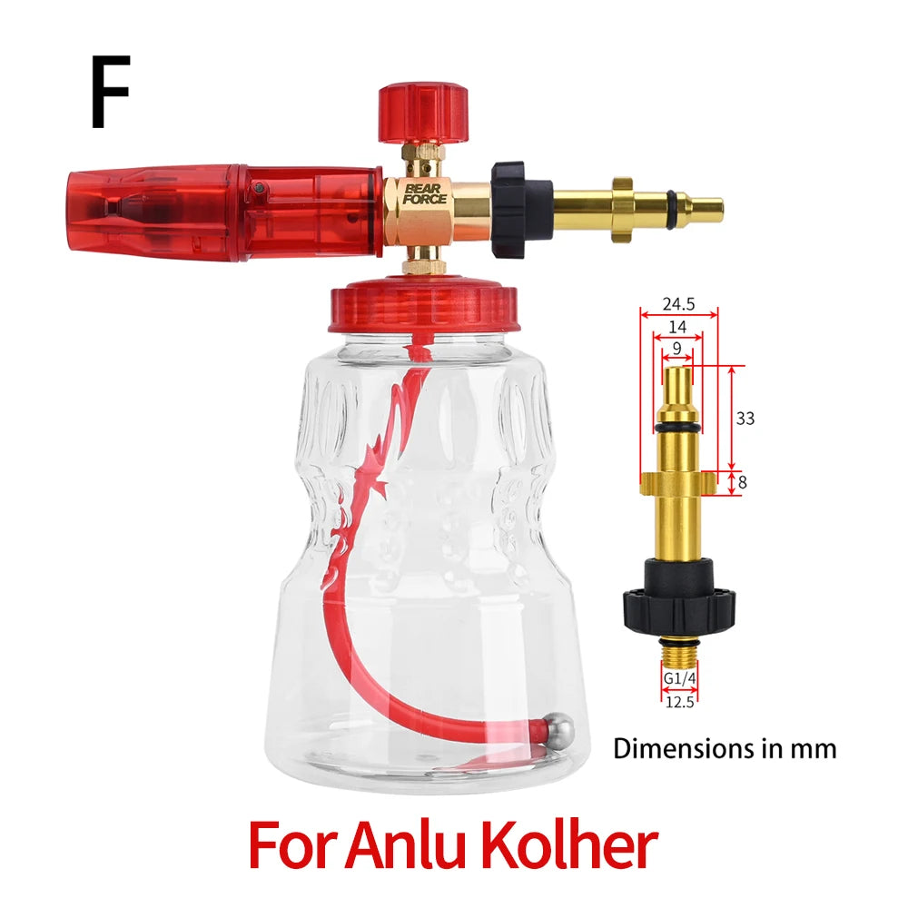 Pressure Washer Brass Snow Foam Lance Foam Nozzle Car Wash Foam Maker for Karcher Elitech Bort AR Bosch Michelin Pressure Washer
