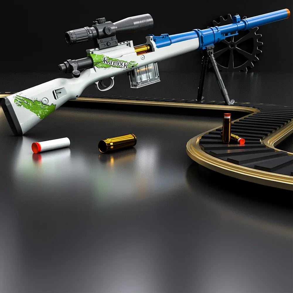 Sniper Rifle Toy Gun Realistic Soft Bullet Gun Big Manual Blaster Airsoft Weapons Adults Boys Outdoor Games CS Fighting