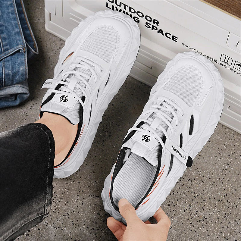 Men's toe-covered half-slip shoes: comfortable, breathable, color-block, stylish, flat-heeled, versatile casual shoes - Belvar