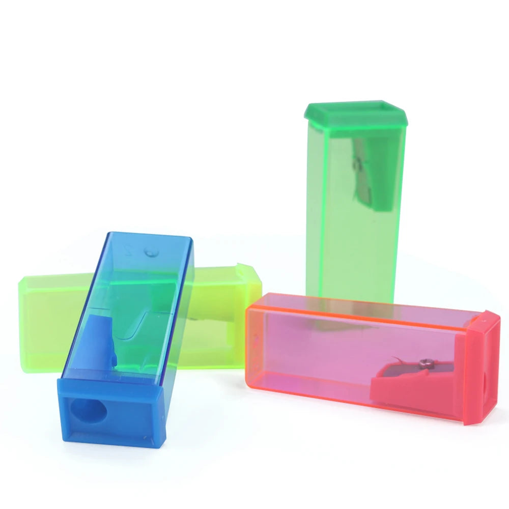 Rectangle 4 Colors  Pencil Sharpener Transparent Smart Sharpers Long Service Life For Office 557
