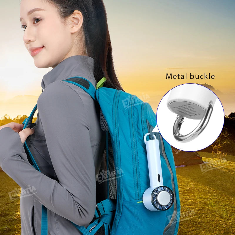 Portable Hand Fan Cooling refrigeration Hanging backpack small fan outdoor 2000mAh usb Rechargeable Handheld Fan