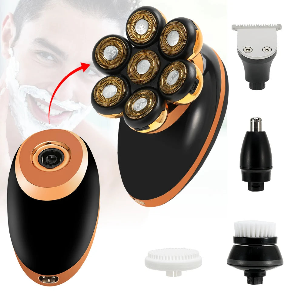 2025 7-Head Electric Shaver USB Dharging Stainless Steel Blades Men's Quick Shaving Beard Trimmer Hair Trimmer As A Gift For Men