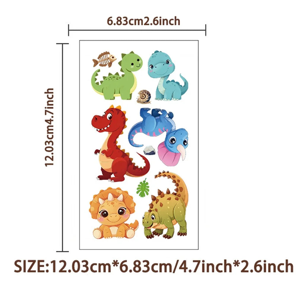 10 Sheets Dinosaurs Tattoo Sticker Temporary Fake Tattoo Arm Hands Body Waterdichte Tatouages Pour Kids Toy Gift