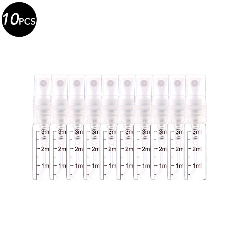10/20/50PCS 3ml 5ml 10ml Perfume Refillable Spray Bottle Portable Glass Atomizer Container Small Sample With Dispenser Tool