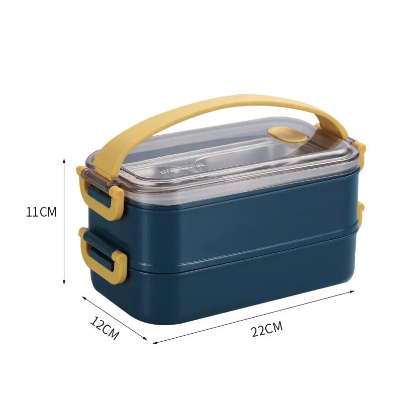 304 Stainless Steel Thermal Lunch Box Office Worker Bento Box Single/Double Layer Student Children Food Storage Container Store