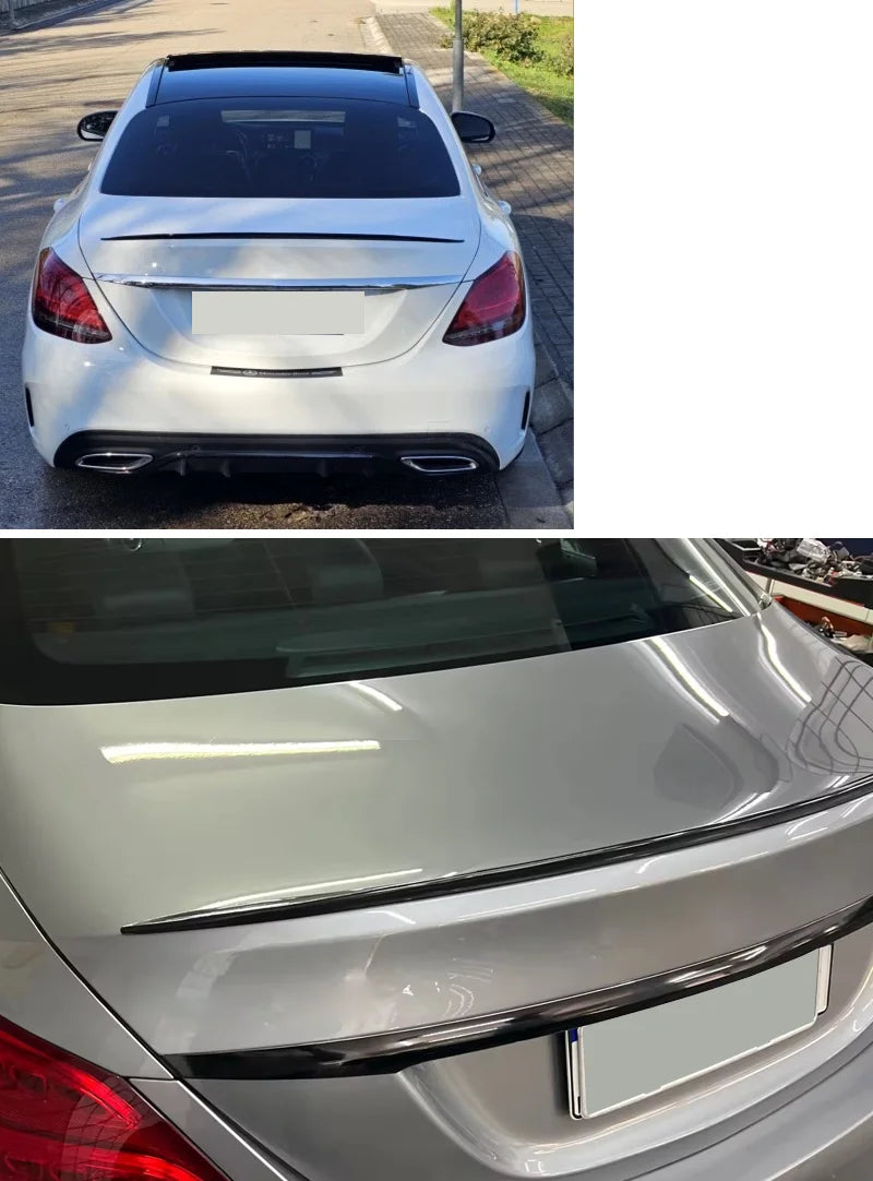Suitable For Mercedes-Benz C-Class C63 C43 C180 C200 C250 C300 C400 C450 AMG Black Boot Trunk Wing Spoiler W205 Sedan 2015+