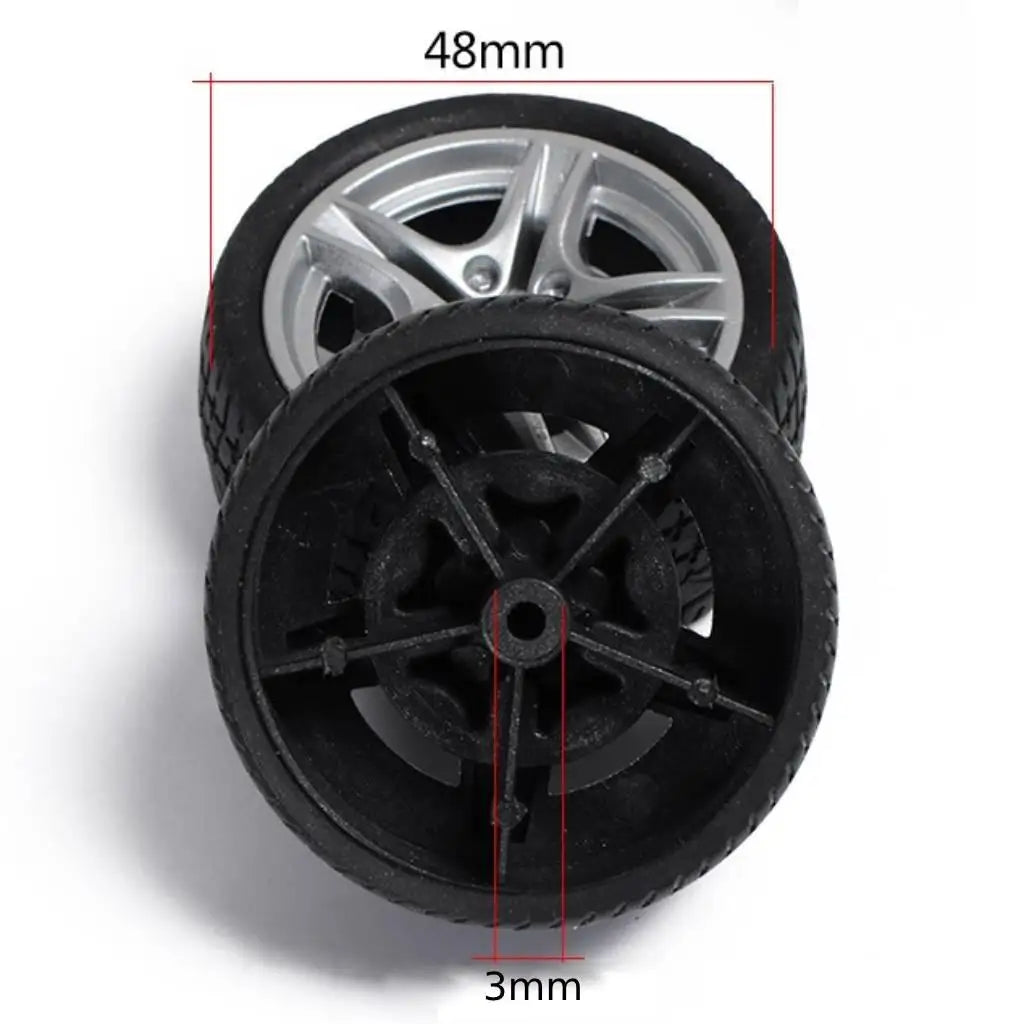 2pcs 40/48mm Toy Wheels Flat Drift Tyres DIY Car Spare Parts for Model Makin