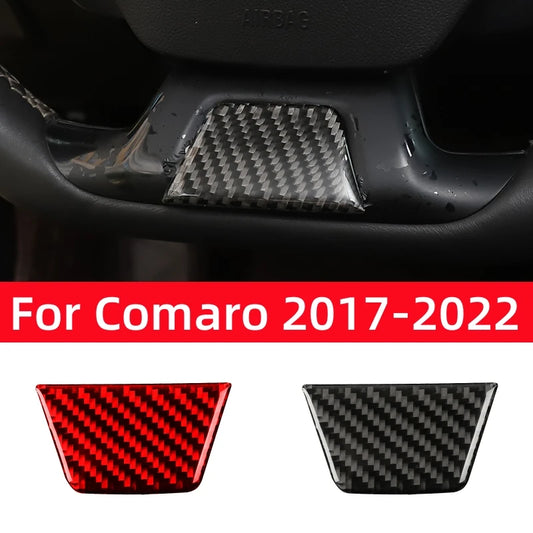 Real Carbon Fiber for Chevrolet Camaro 2017-2022 Accessories Interior Car Steering Wheel Panel Chin Cover Decorative Stickers
