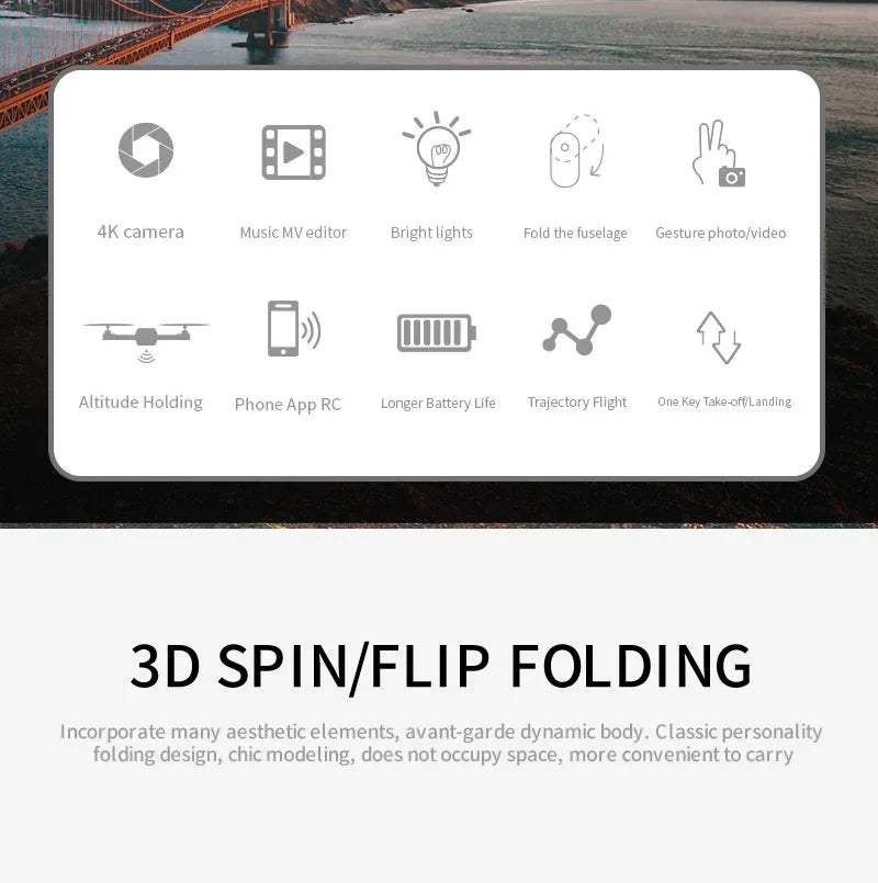 2024 E88 Pro WIFI FPV Drone, Wide Angle 4K/1080P HD Camera, Height Hold, Foldable RC Quadcopter Helicopter Toy Gift