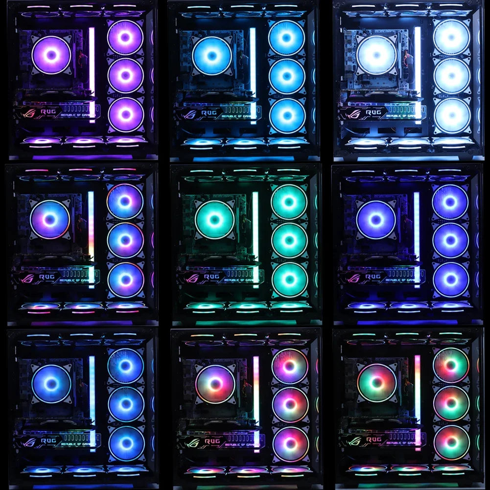 120mm Friador De Ventilador De Computador 6PIN RGB 12 Cm Silencioso Ventilador 5V RGB Velocidade De Ventilador Aura Sync