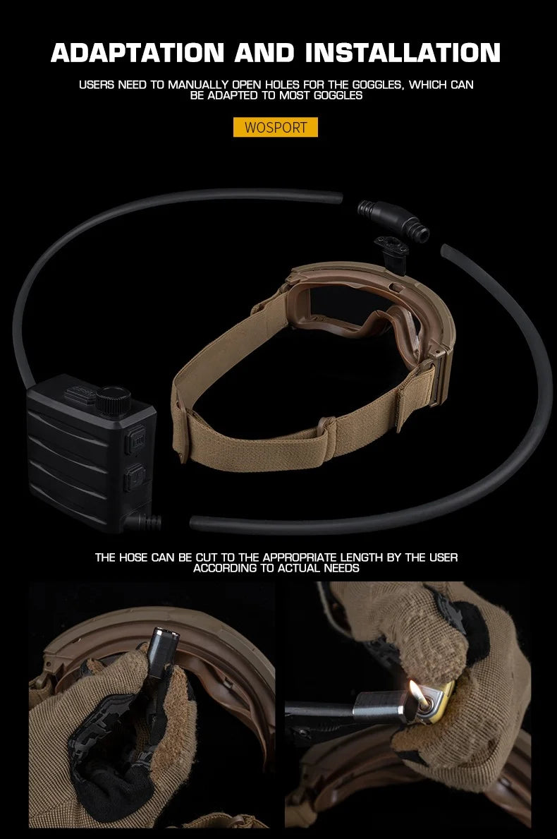 Tactical Goggles Defogger Defogging Fan Anti-fog Kit for Airsoft Shooting Motocross Mountaineering Protection Glasses Ski Mask