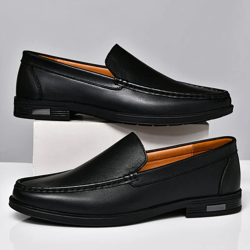 Men's comfortable walking shoes made of genuine leather, one foot loafers, new trendy designer, Mo hot selling driving shoes - Belvar